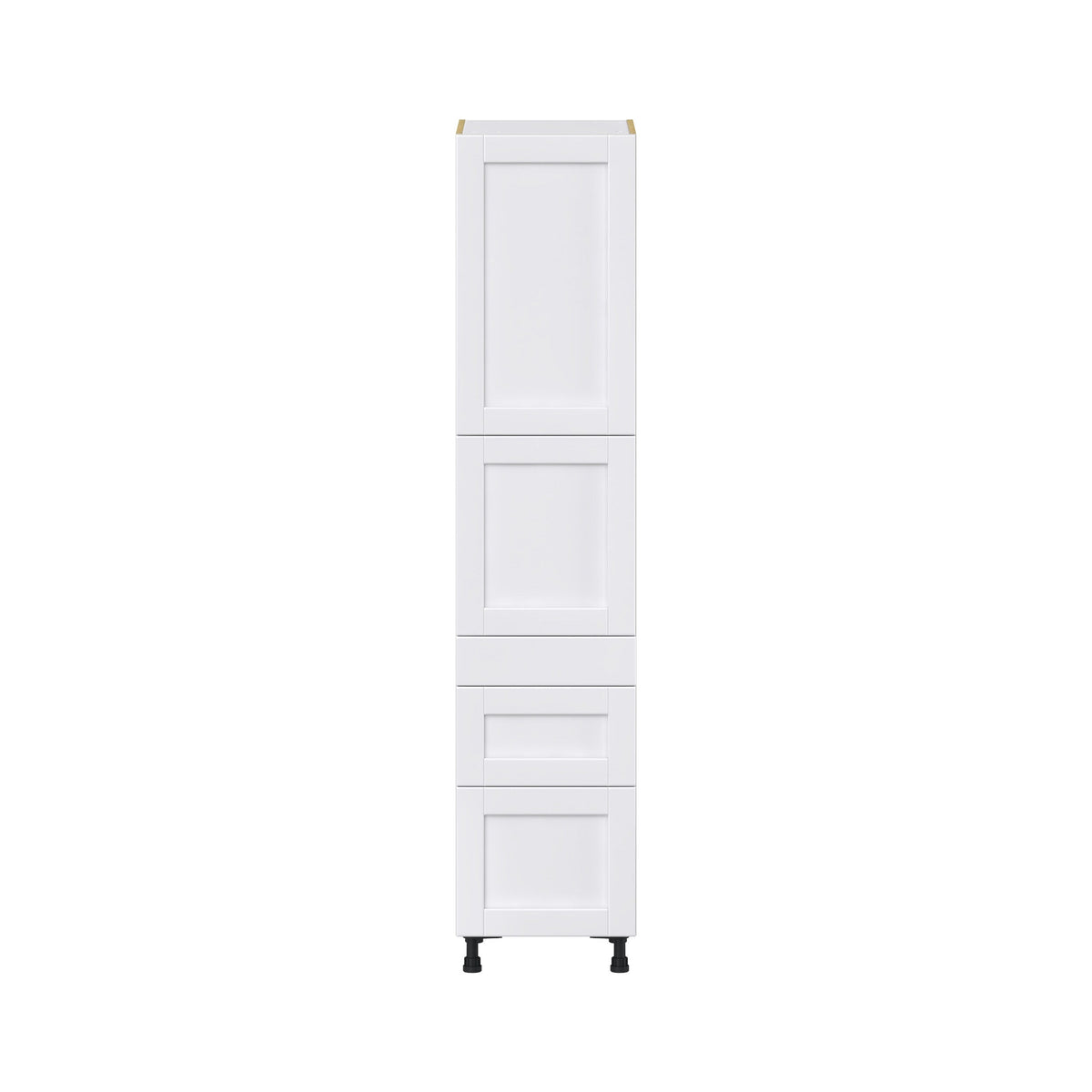 Hugo&Borg Rosemont 18-in W x 84.5-in H x 24-in D Glacier White 3-Drawers Pantry Fully Assembled Cabinet (Flat Panel Shaker Style)