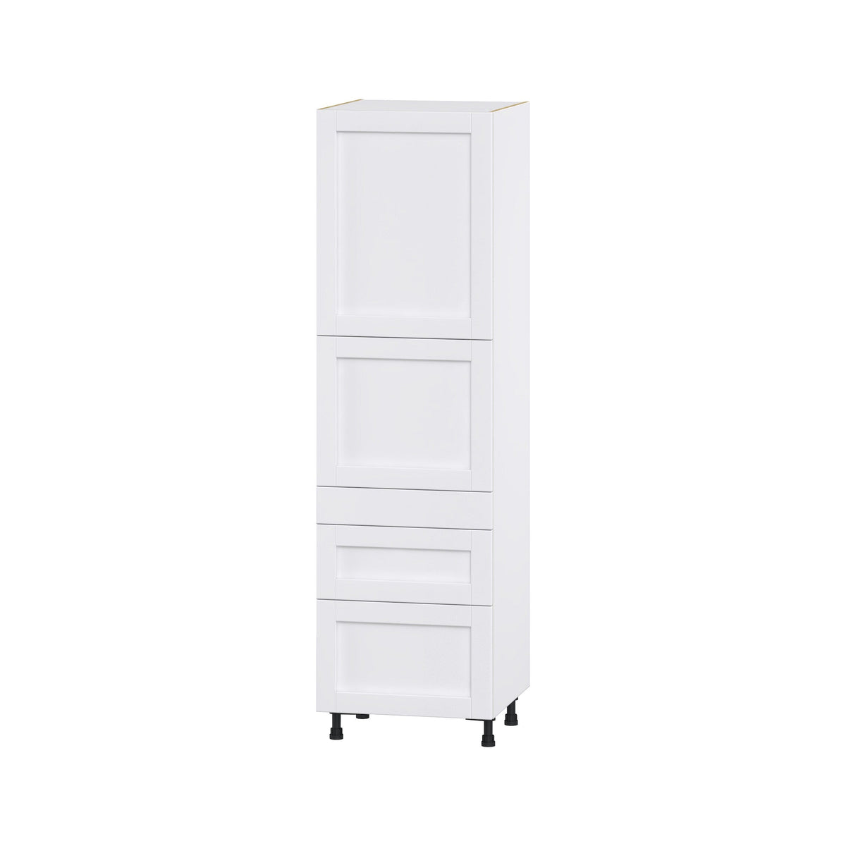 Hugo&Borg Rosemont 24-in W x 84.5-in H x 24-in D Glacier White 3-Drawers Pantry Fully Assembled Cabinet (Flat Panel Shaker Style)