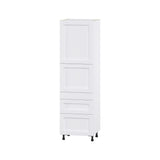 Hugo&Borg Rosemont 24-in W x 84.5-in H x 24-in D Glacier White 3-Drawers Pantry Fully Assembled Cabinet (Flat Panel Shaker Style)
