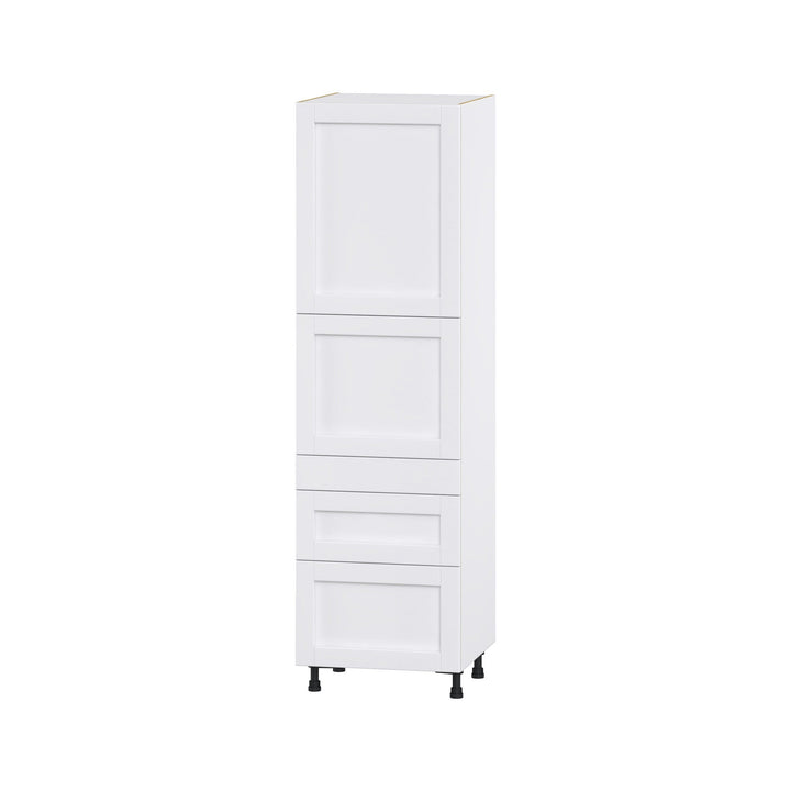 Hugo&Borg Rosemont 24-in W x 84.5-in H x 24-in D Glacier White 3-Drawers Pantry Fully Assembled Cabinet (Flat Panel Shaker Style)