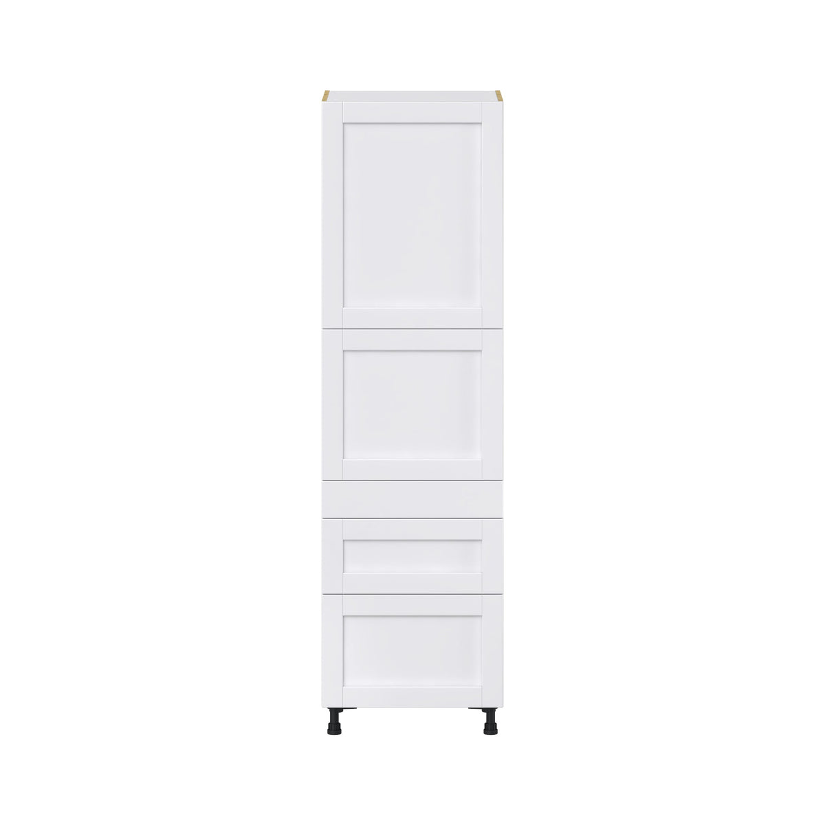 Hugo&Borg Rosemont 24-in W x 84.5-in H x 24-in D Glacier White 3-Drawers Pantry Fully Assembled Cabinet (Flat Panel Shaker Style)