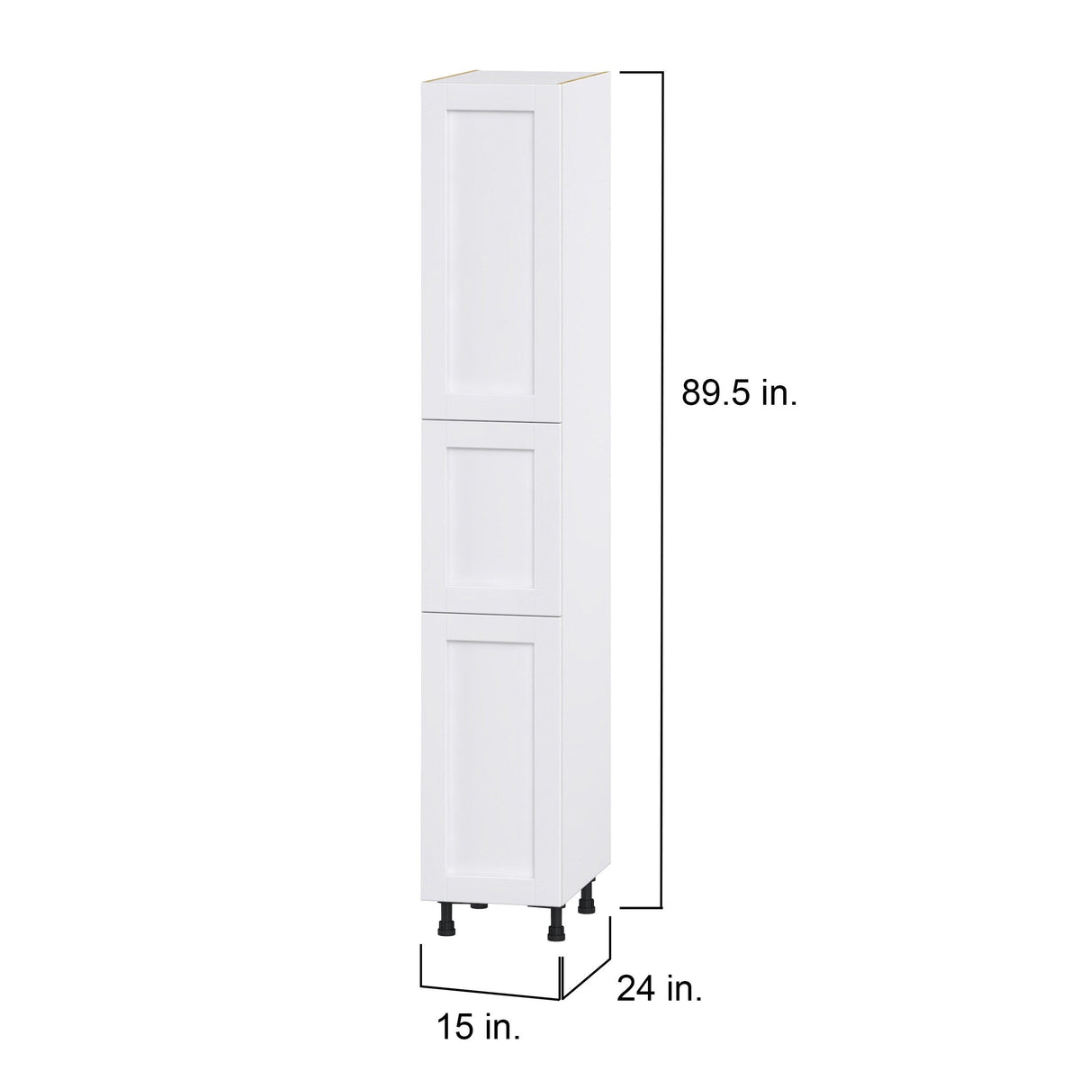 Hugo&Borg Rosemont 15-in W x 89.5-in H x 24-in D Glacier White Pantry Fully Assembled Cabinet (Flat Panel Shaker Door Style)