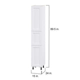 Hugo&Borg Rosemont 15-in W x 89.5-in H x 24-in D Glacier White Pantry Fully Assembled Cabinet (Flat Panel Shaker Door Style)