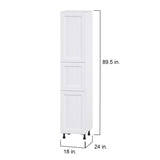 Hugo&Borg Rosemont 18-in W x 89.5-in H x 24-in D Glacier White Pantry Fully Assembled Cabinet (Flat Panel Shaker Door Style)