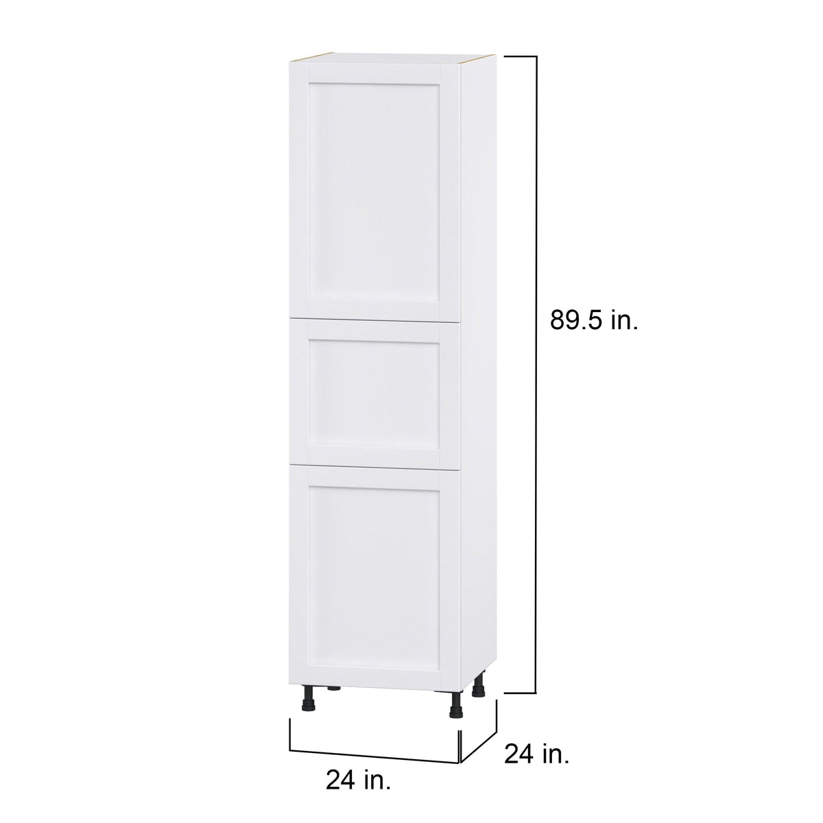 Hugo&Borg Rosemont 24-in W x 89.5-in H x 24-in D Glacier White Pantry Fully Assembled Cabinet (Flat Panel Shaker Door Style)