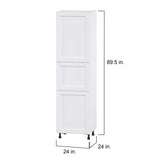 Hugo&Borg Rosemont 24-in W x 89.5-in H x 24-in D Glacier White Pantry Fully Assembled Cabinet (Flat Panel Shaker Door Style)