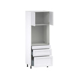 Hugo&Borg Rosemont 30-in W x 84.5-in H x 24-in D Glacier White 3-Drawers Single Oven Base Fully Assembled Cabinet (Flat Panel Shaker Style)