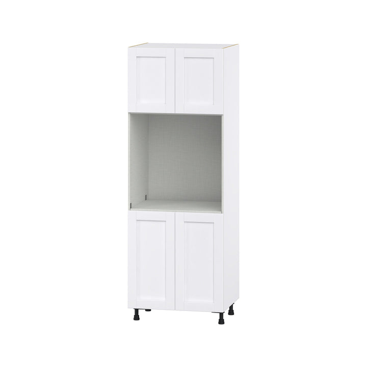 Hugo&Borg Rosemont 30-in W x 84.5-in H x 24-in D Glacier White Single Oven Base Fully Assembled Cabinet (Flat Panel Shaker Style)
