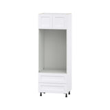 Hugo&Borg Rosemont 30-in W x 84.5-in H x 24-in D Glacier White 2-Drawers Microwave Base Fully Assembled Cabinet (Flat Panel Shaker Style)