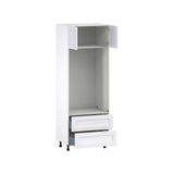 Hugo&Borg Rosemont 30-in W x 84.5-in H x 24-in D Glacier White 2-Drawers Microwave Base Fully Assembled Cabinet (Flat Panel Shaker Style)