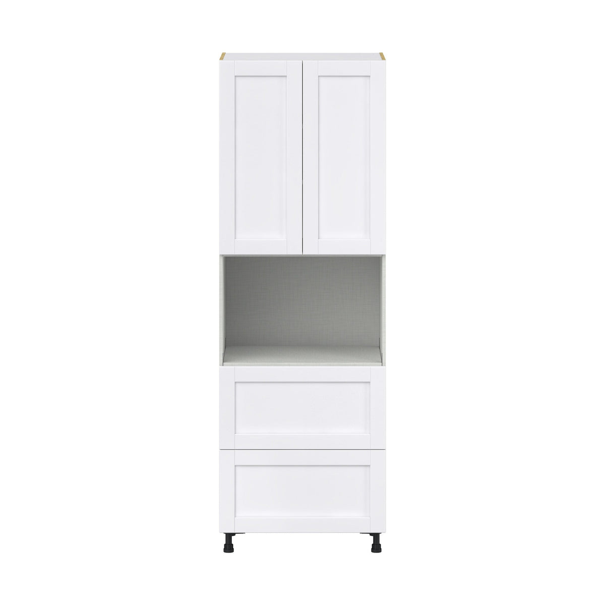 Hugo&Borg Rosemont 30-in W x 89.5-in H x 24-in D Glacier White 2-Drawers Pantry Fully Assembled Cabinet (Flat Panel Shaker Style)