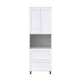 Hugo&Borg Rosemont 30-in W x 89.5-in H x 24-in D Glacier White 2-Drawers Pantry Fully Assembled Cabinet (Flat Panel Shaker Style)