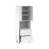 Hugo&Borg Rosemont 30-in W x 89.5-in H x 24-in D Glacier White 2-Drawers Pantry Fully Assembled Cabinet (Flat Panel Shaker Style)