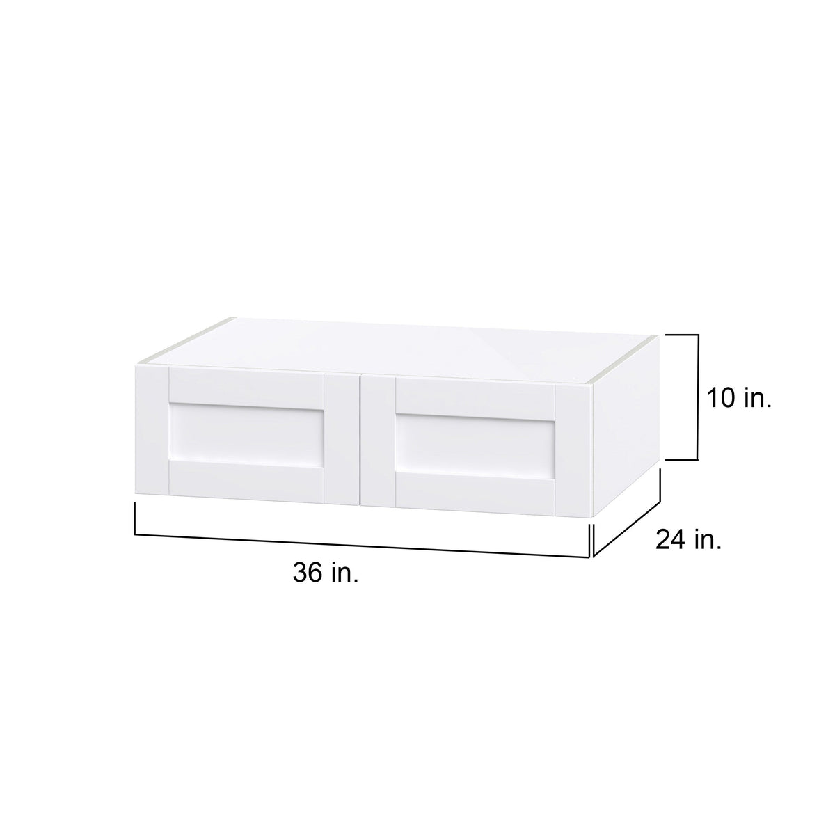 Hugo&Borg Rosemont 36-in W x 10-in H x 24-in D Glacier White Wall Fully Assembled Cabinet (Flat Panel Shaker Door Style)