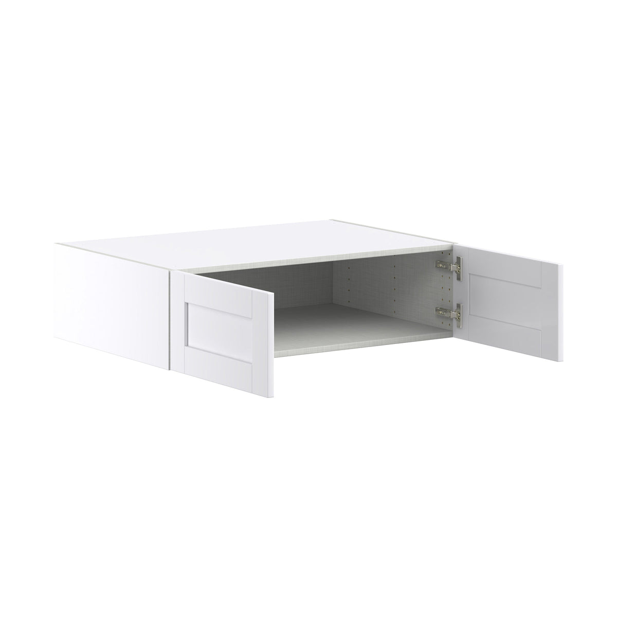 Hugo&Borg Rosemont 36-in W x 10-in H x 24-in D Glacier White Wall Fully Assembled Cabinet (Flat Panel Shaker Door Style)