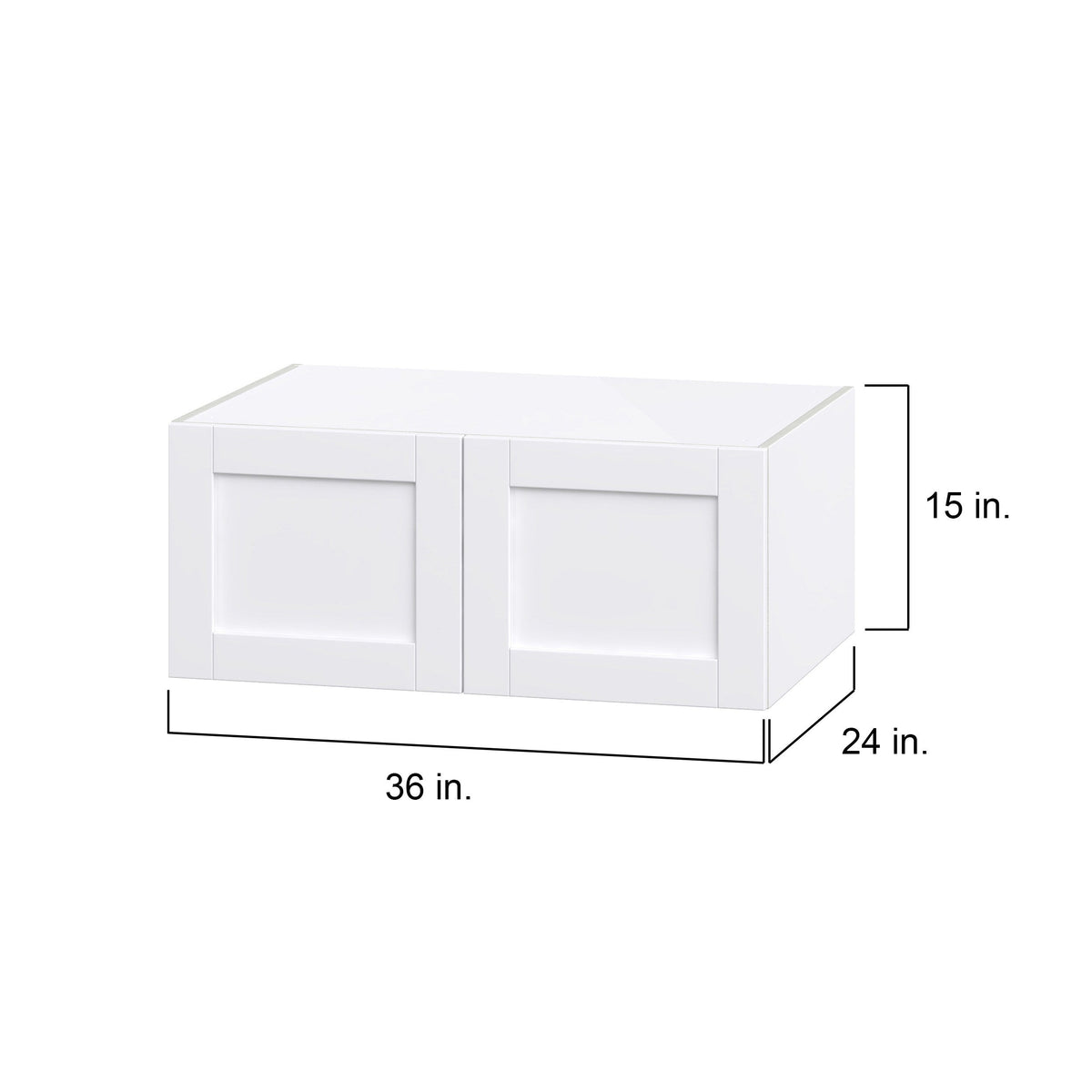 Hugo&Borg Rosemont 36-in W x 15-in H x 24-in D Glacier White Wall Fully Assembled Cabinet (Flat Panel Shaker Door Style)