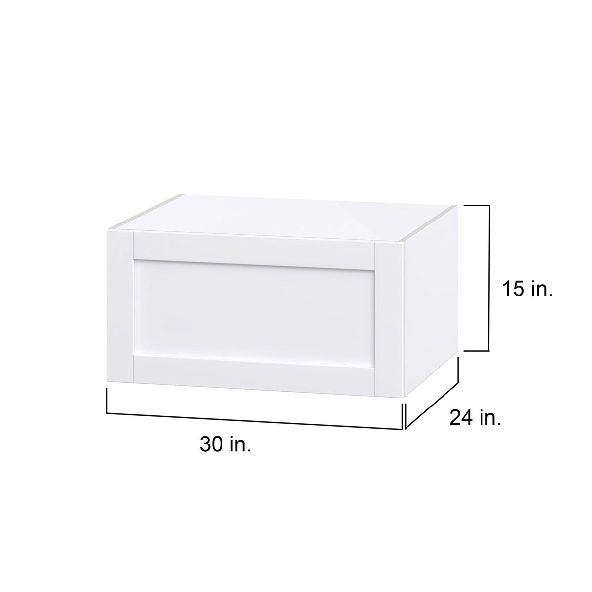 Hugo&Borg Rosemont 30-in W x 15-in H x 24-in D Glacier White Wall Fully Assembled Cabinet (Flat Panel Shaker Door Style)