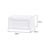 Hugo&Borg Rosemont 30-in W x 15-in H x 24-in D Glacier White Wall Fully Assembled Cabinet (Flat Panel Shaker Door Style)