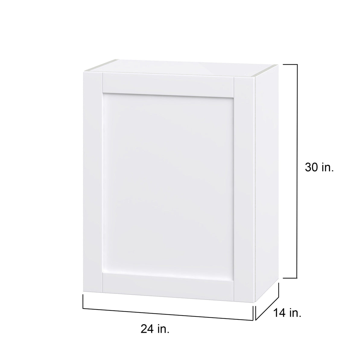 Hugo&Borg Rosemont 24-in W x 30-in H x 14-in D Glacier White Wall Fully Assembled Cabinet (Flat Panel Shaker Door Style)