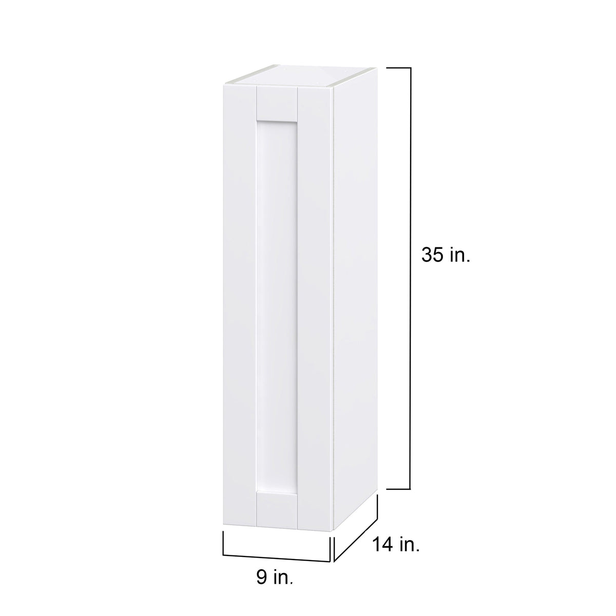 Hugo&Borg Rosemont 9-in W x 35-in H x 14-in D Glacier White Wall Fully Assembled Cabinet (Flat Panel Shaker Door Style)