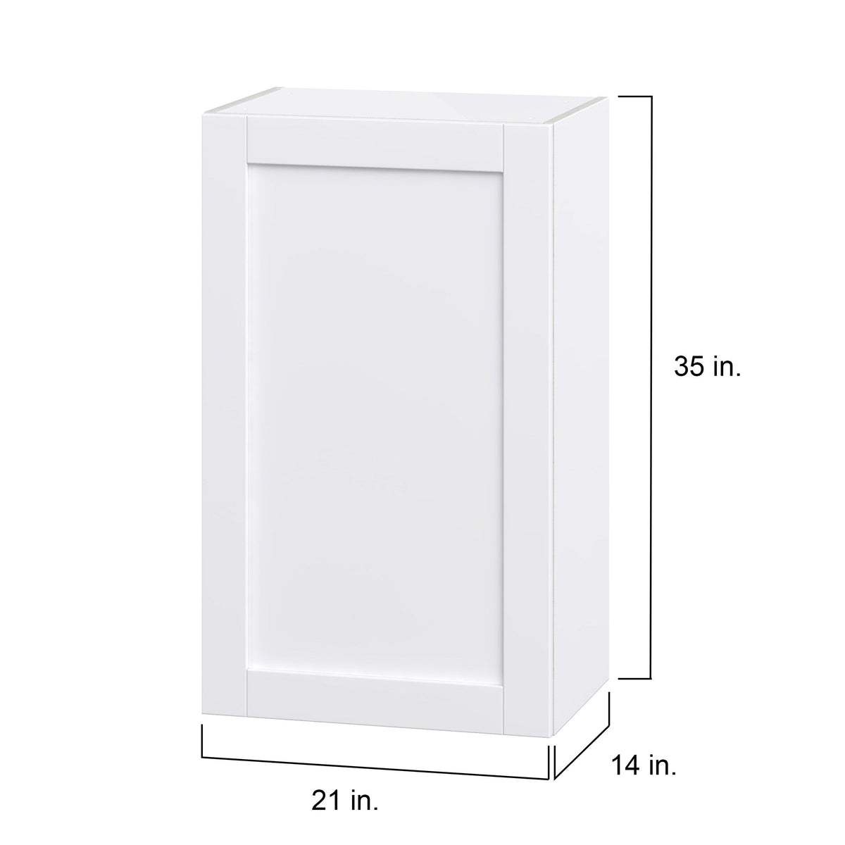 Hugo&Borg Rosemont 21-in W x 35-in H x 14-in D Glacier White Wall Fully Assembled Cabinet (Flat Panel Shaker Door Style)