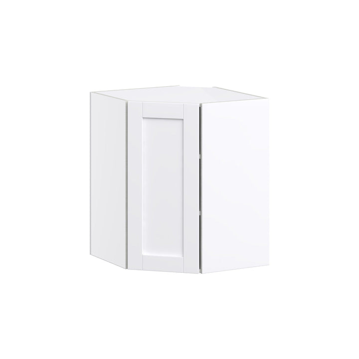 Hugo&Borg Rosemont 24-in W x 30-in H x 14-in D Glacier White Diagonal Corner Wall Fully Assembled Cabinet (Flat Panel Shaker Style)