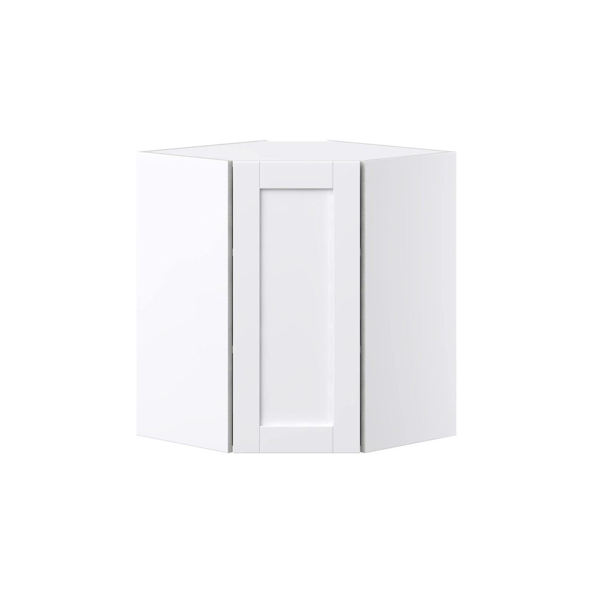 Hugo&Borg Rosemont 24-in W x 30-in H x 14-in D Glacier White Diagonal Corner Wall Fully Assembled Cabinet (Flat Panel Shaker Style)