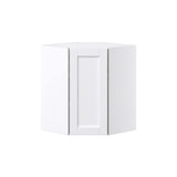Hugo&Borg Rosemont 24-in W x 30-in H x 14-in D Glacier White Diagonal Corner Wall Fully Assembled Cabinet (Flat Panel Shaker Style)