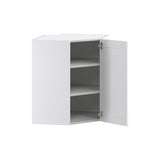 Hugo&Borg Rosemont 24-in W x 30-in H x 14-in D Glacier White Diagonal Corner Wall Fully Assembled Cabinet (Flat Panel Shaker Style)