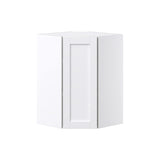 Hugo&Borg Rosemont 24-in W x 35-in H x 14-in D Glacier White Diagonal Corner Wall Fully Assembled Cabinet (Flat Panel Shaker Style)