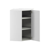Hugo&Borg Rosemont 24-in W x 35-in H x 14-in D Glacier White Diagonal Corner Wall Fully Assembled Cabinet (Flat Panel Shaker Style)