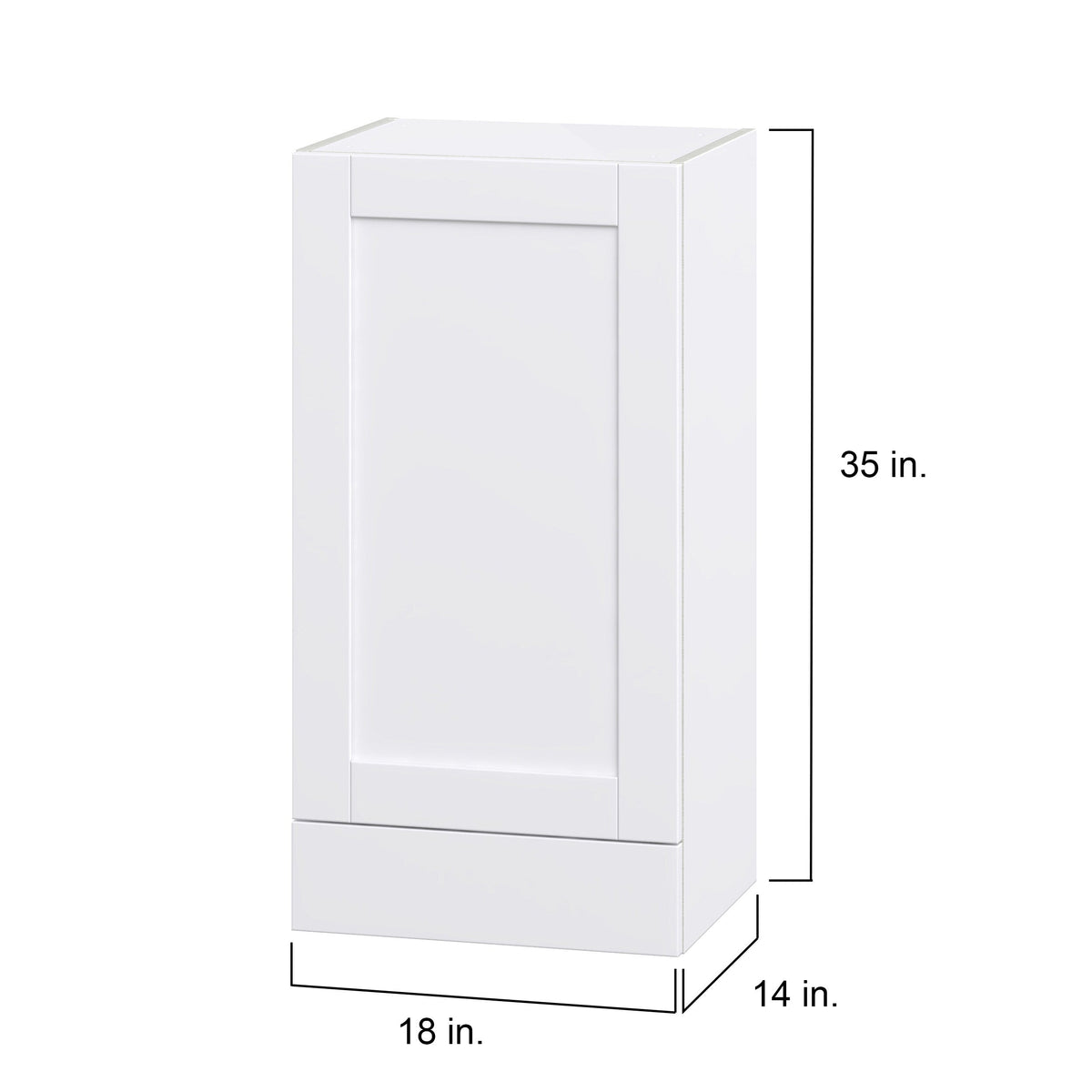 Hugo&Borg Rosemont 18-in W x 35-in H x 14-in D Glacier White 1-Drawer Wall Fully Assembled Cabinet (Flat Panel Shaker Style)