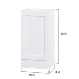 Hugo&Borg Rosemont 18-in W x 35-in H x 14-in D Glacier White 1-Drawer Wall Fully Assembled Cabinet (Flat Panel Shaker Style)