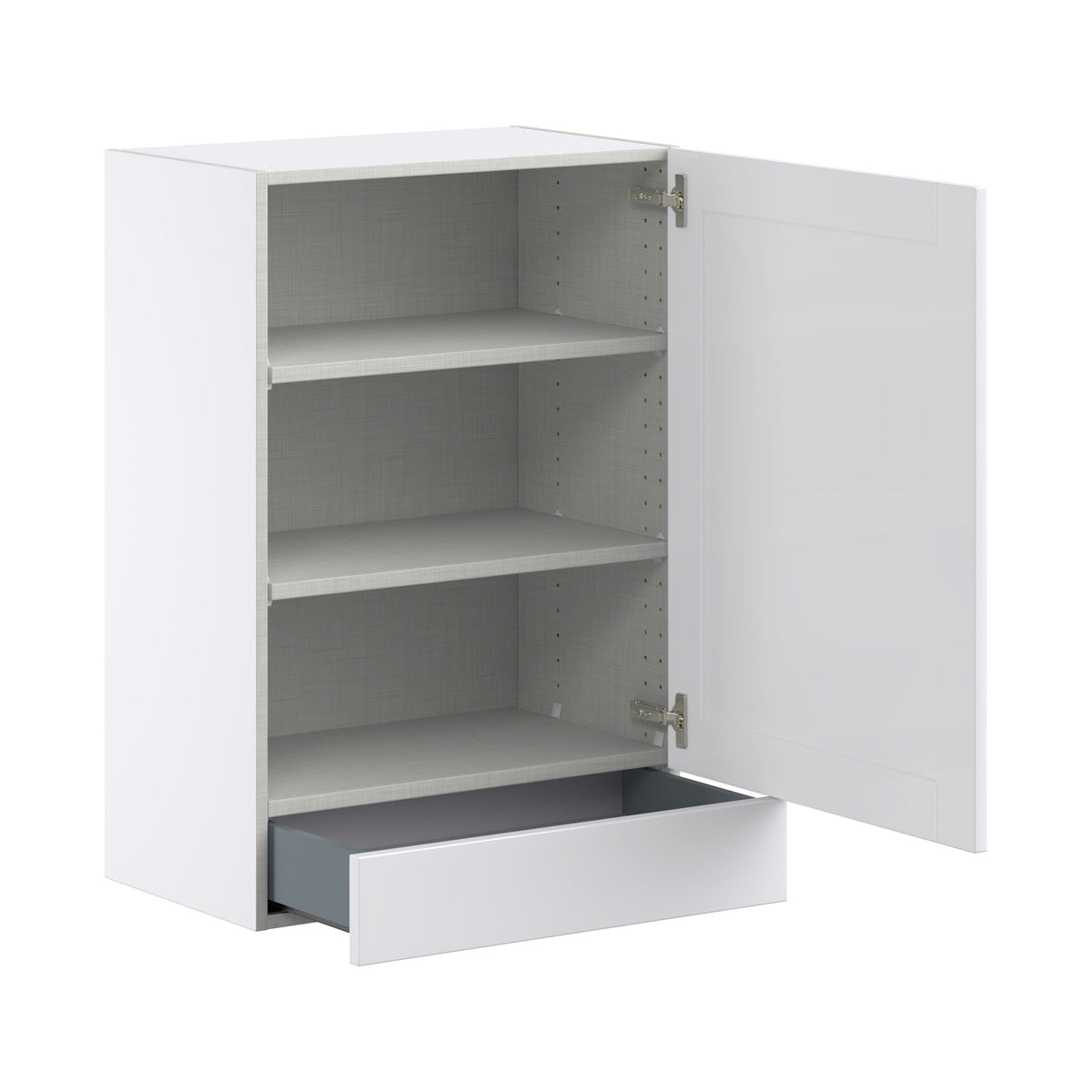 Hugo&Borg Rosemont 24-in W x 35-in H x 14-in D Glacier White 1-Drawer Wall Fully Assembled Cabinet (Flat Panel Shaker Style)