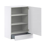 Hugo&Borg Rosemont 24-in W x 35-in H x 14-in D Glacier White 1-Drawer Wall Fully Assembled Cabinet (Flat Panel Shaker Style)