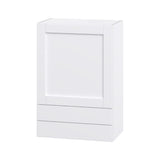 Hugo&Borg Rosemont 24-in W x 35-in H x 14-in D Glacier White 2-Drawers Wall Fully Assembled Cabinet (Flat Panel Shaker Style)