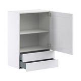 Hugo&Borg Rosemont 24-in W x 35-in H x 14-in D Glacier White 2-Drawers Wall Fully Assembled Cabinet (Flat Panel Shaker Style)
