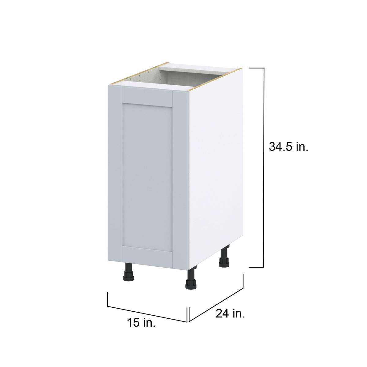 Hugo&Borg Charlesberg 15-in W x 34.5-in H x 24-in D Gray 3-Drawers Base Fully Assembled Cabinet (Flat Panel Shaker Style)