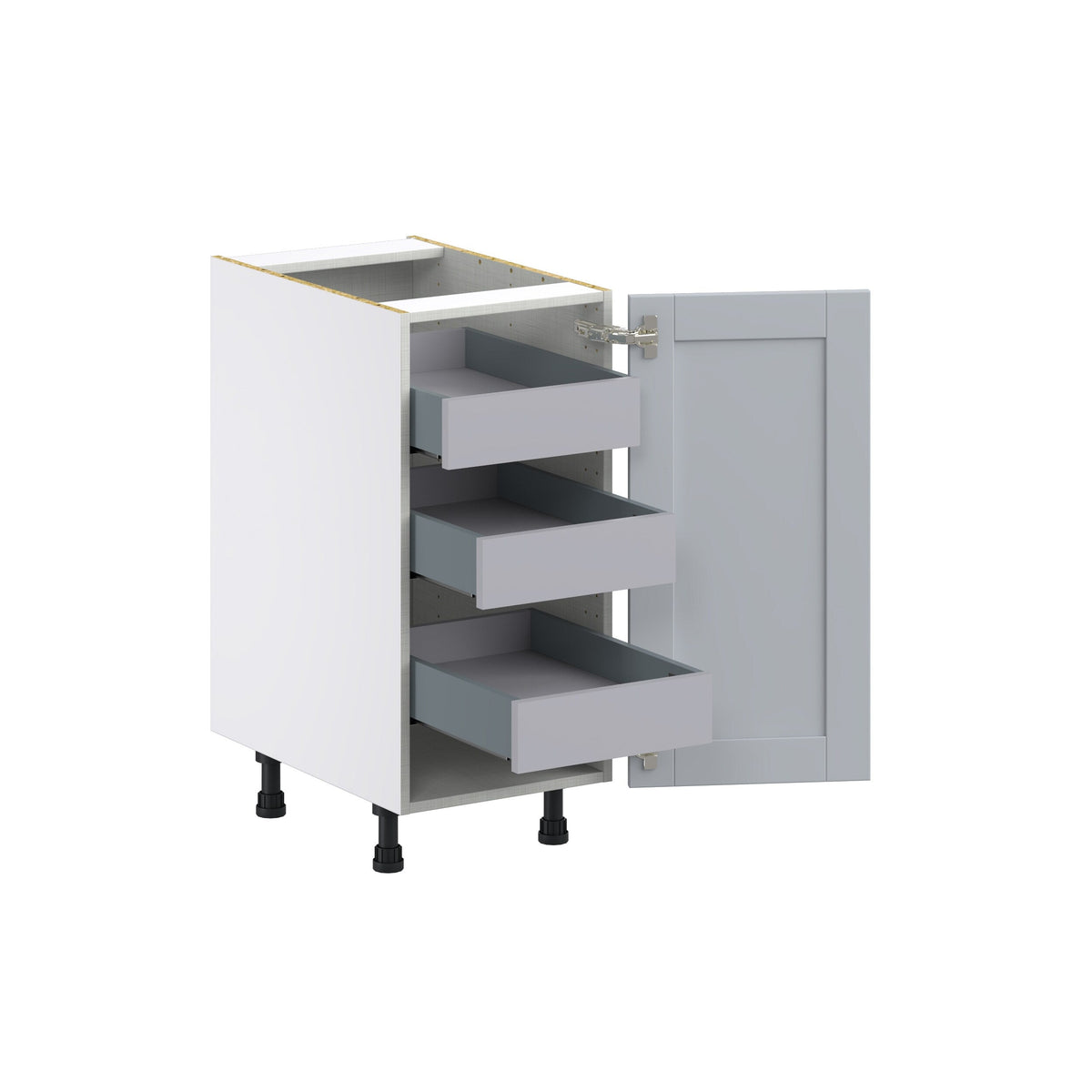 Hugo&Borg Charlesberg 15-in W x 34.5-in H x 24-in D Gray 3-Drawers Base Fully Assembled Cabinet (Flat Panel Shaker Style)