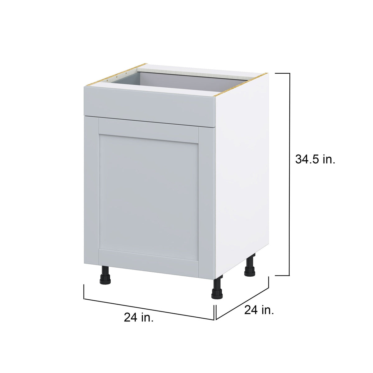 Hugo&Borg Charlesberg 24-in W x 34.5-in H x 24-in D Gray 1-Drawer Base Fully Assembled Cabinet (Flat Panel Shaker Style)
