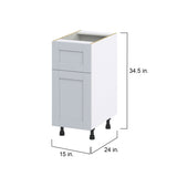 Hugo&Borg Charlesberg 15-in W x 34.5-in H x 24-in D Gray 1-Drawer Base Fully Assembled Cabinet (Flat Panel Shaker Style)