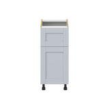 Hugo&Borg Charlesberg 15-in W x 34.5-in H x 24-in D Gray 1-Drawer Base Fully Assembled Cabinet (Flat Panel Shaker Style)