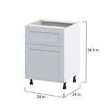 Hugo&Borg Charlesberg 24-in W x 34.5-in H x 24-in D Gray 1-Drawer Base Fully Assembled Cabinet (Flat Panel Shaker Style)