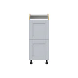 Hugo&Borg Charlesberg 15-in W x 34.5-in H x 25-in D Gray 2-Drawer Base Fully Assembled Cabinet