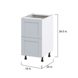 Hugo&Borg Charlesberg 18-in W x 34.5-in H x 25-in D Gray 2-Drawer Base Fully Assembled Cabinet
