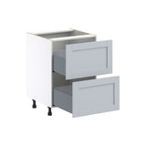 Hugo&Borg Charlesberg 24-in W x 34.5-in H x 25-in D Gray 2-Drawer Base Fully Assembled Cabinet
