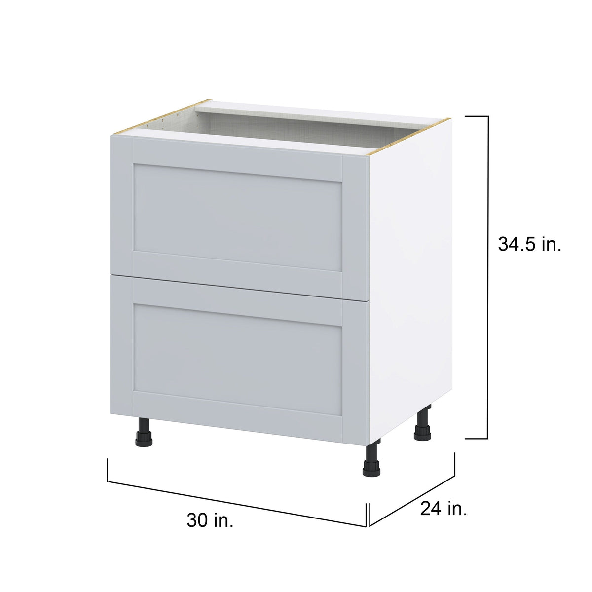 Hugo&Borg Charlesberg 30-in W x 34.5-in H x 25-in D Gray 2-Drawer Base Fully Assembled Cabinet