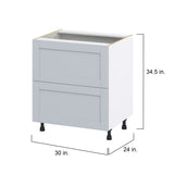 Hugo&Borg Charlesberg 30-in W x 34.5-in H x 25-in D Gray 2-Drawer Base Fully Assembled Cabinet