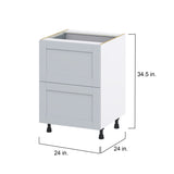 Hugo&Borg Charlesberg 24-in W x 34.5-in H x 24-in D Gray 2-Drawer Base Fully Assembled Cabinet