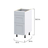 Hugo&Borg Charlesberg 15-in W x 34.5-in H x 25-in D Gray 3-Drawer Base Fully Assembled Cabinet